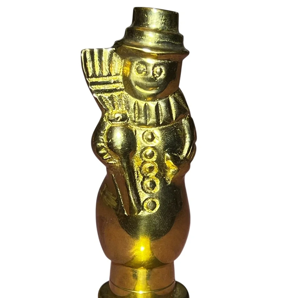 Vintage Brass Snowman‎ Wall Hook Hanger | Mid-Century Xmas Decor | 6.5